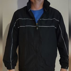 Men's half zip large black windbreaker